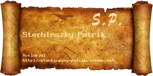 Sterbinszky Patrik névjegykártya