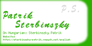 patrik sterbinszky business card